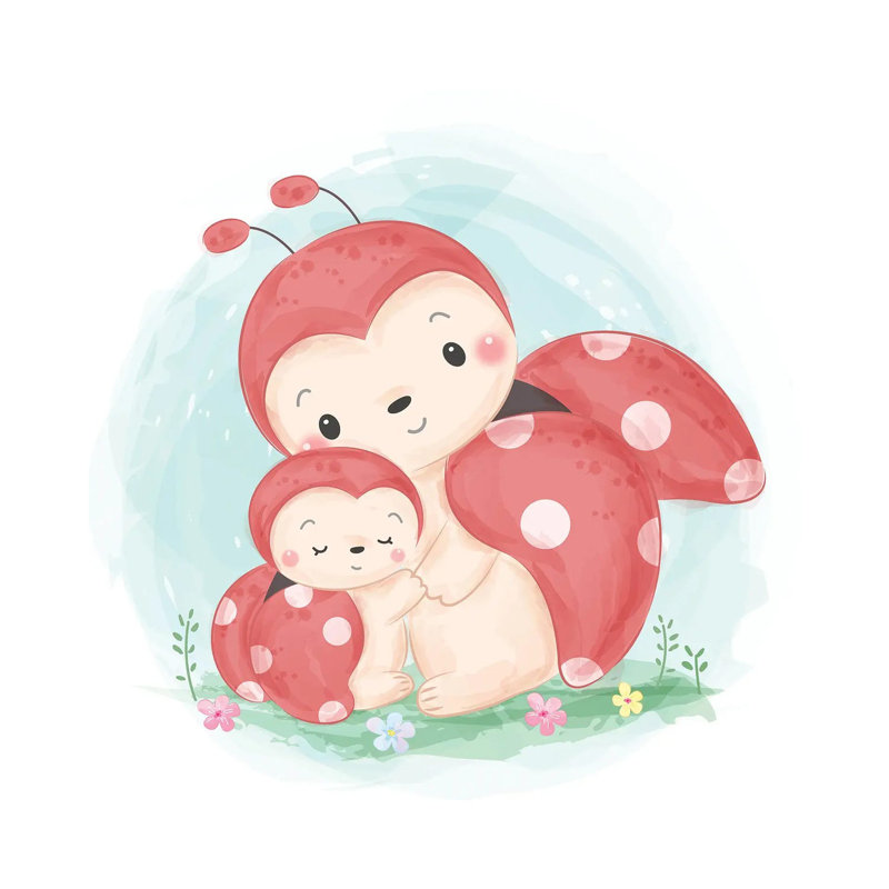 Ladybug Motherhood by Art Mirano - Wrapped Canvas Print, 66.04cm H x 66.04cm W x 1.9cm D