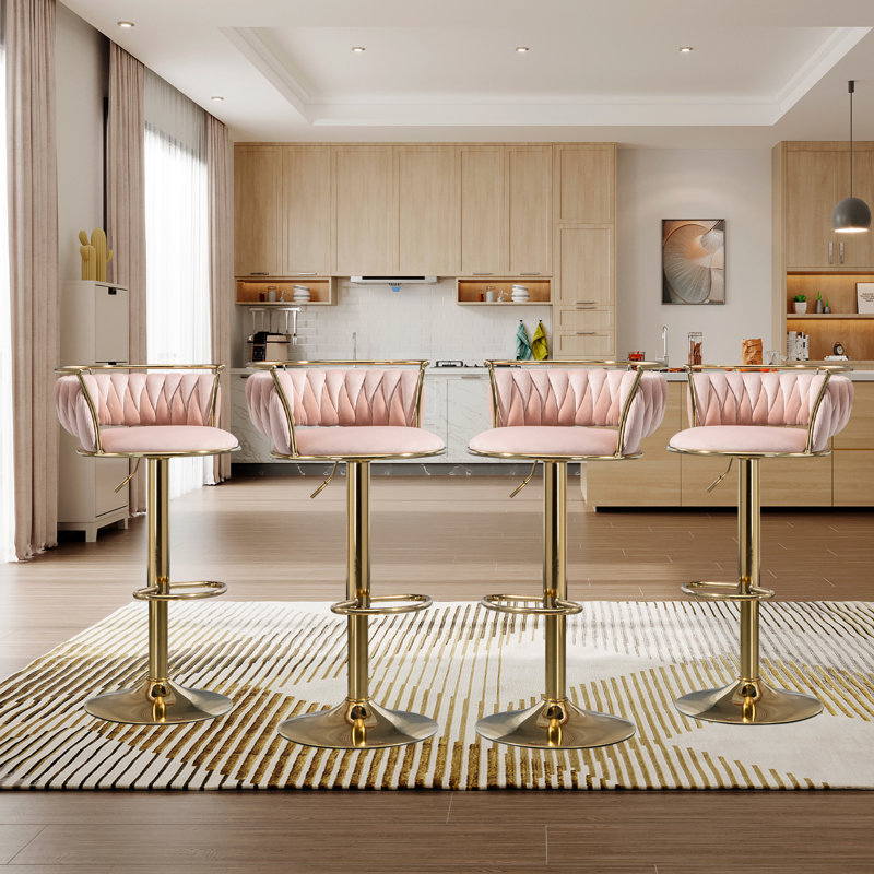Tabouret de bar Christal, Or, Pink