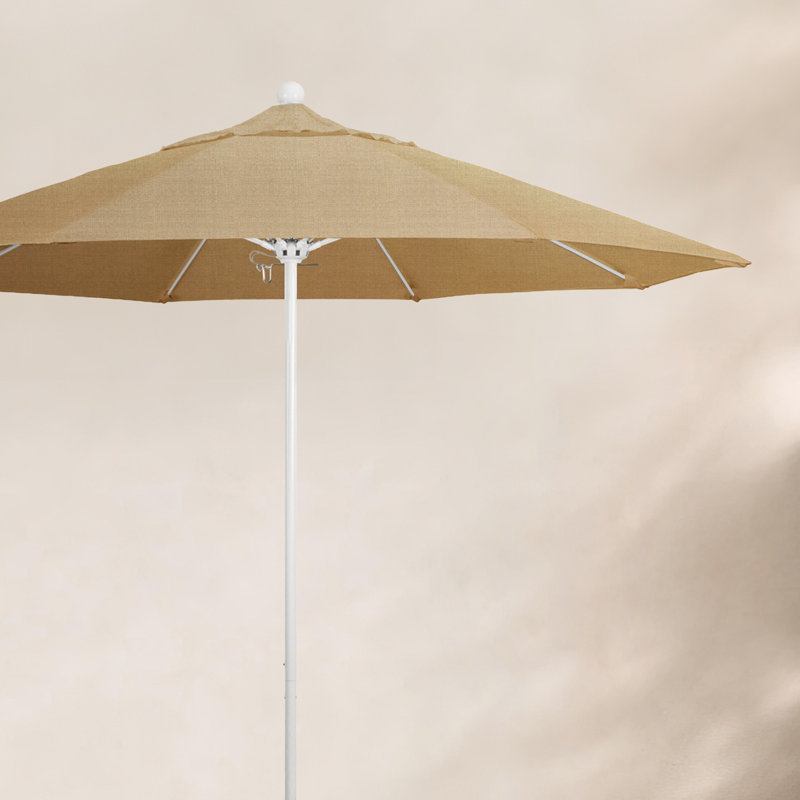 Parasol de marché 9 pi Maria, Blanc, Sunbrella® ‑ lin sésame