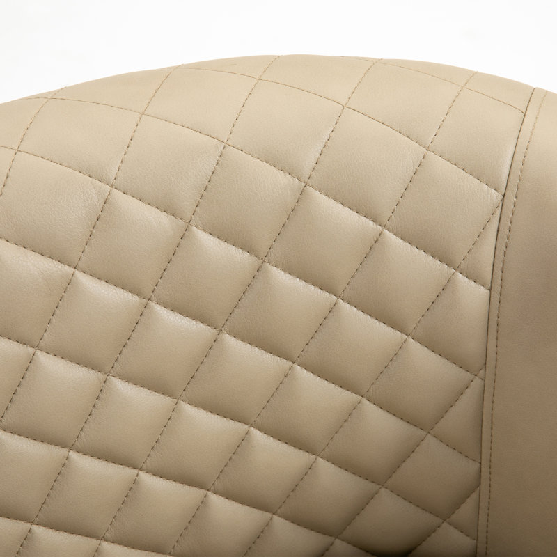 Fauteuil demi-tonneau Edvardas, Similicuir beige