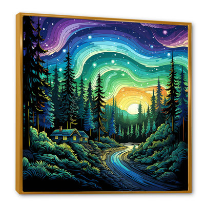 «Northern Lights Magic Landscape - Northern Lights», art mural