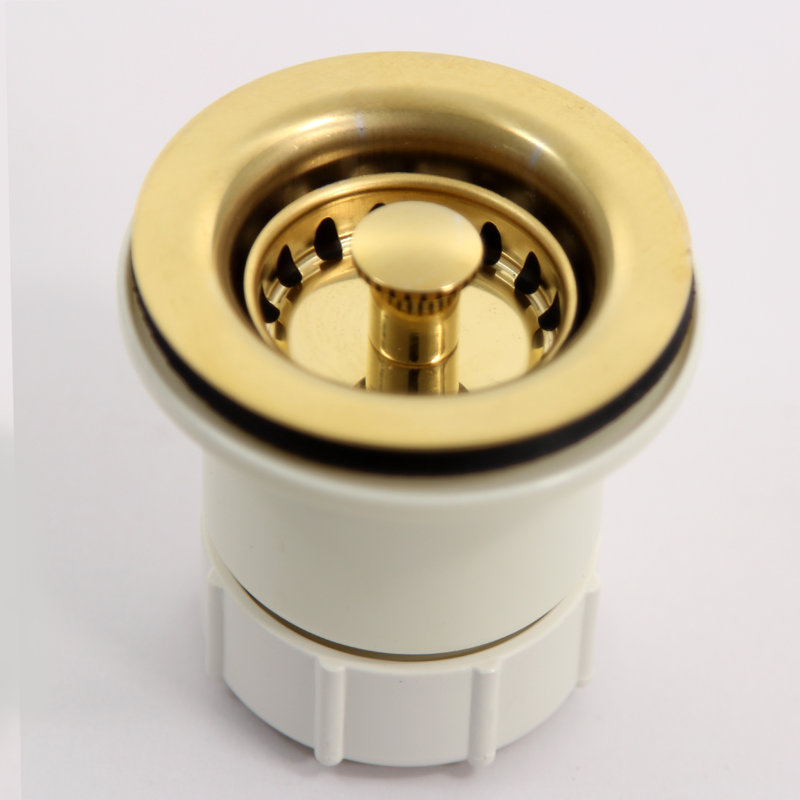 Premium 2.75'' W Basket Strainer Bar Sink Drain, Unlacquered Brass