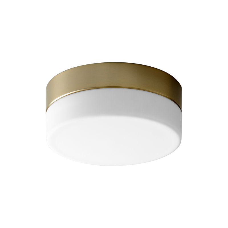 Plafonnier encastré 1 lumière Amaranthe, H 3 po x l 7,25 po x P 7,25 po, Laiton vieilli