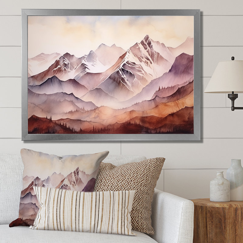«Canadian Mountains Landscape Winters - Winter Mountains», art mural, Cadre de coin argenté fermé