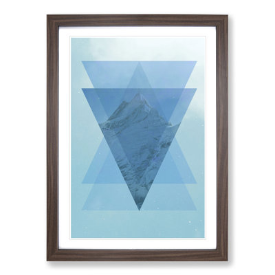 Mountain Triangles Blue - Picture Frame Painting