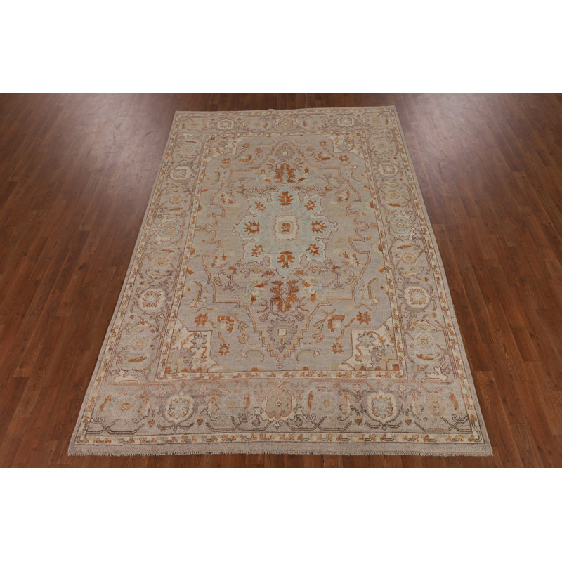 Vegetable Dye Oushak Turkish Area Rug 6x9