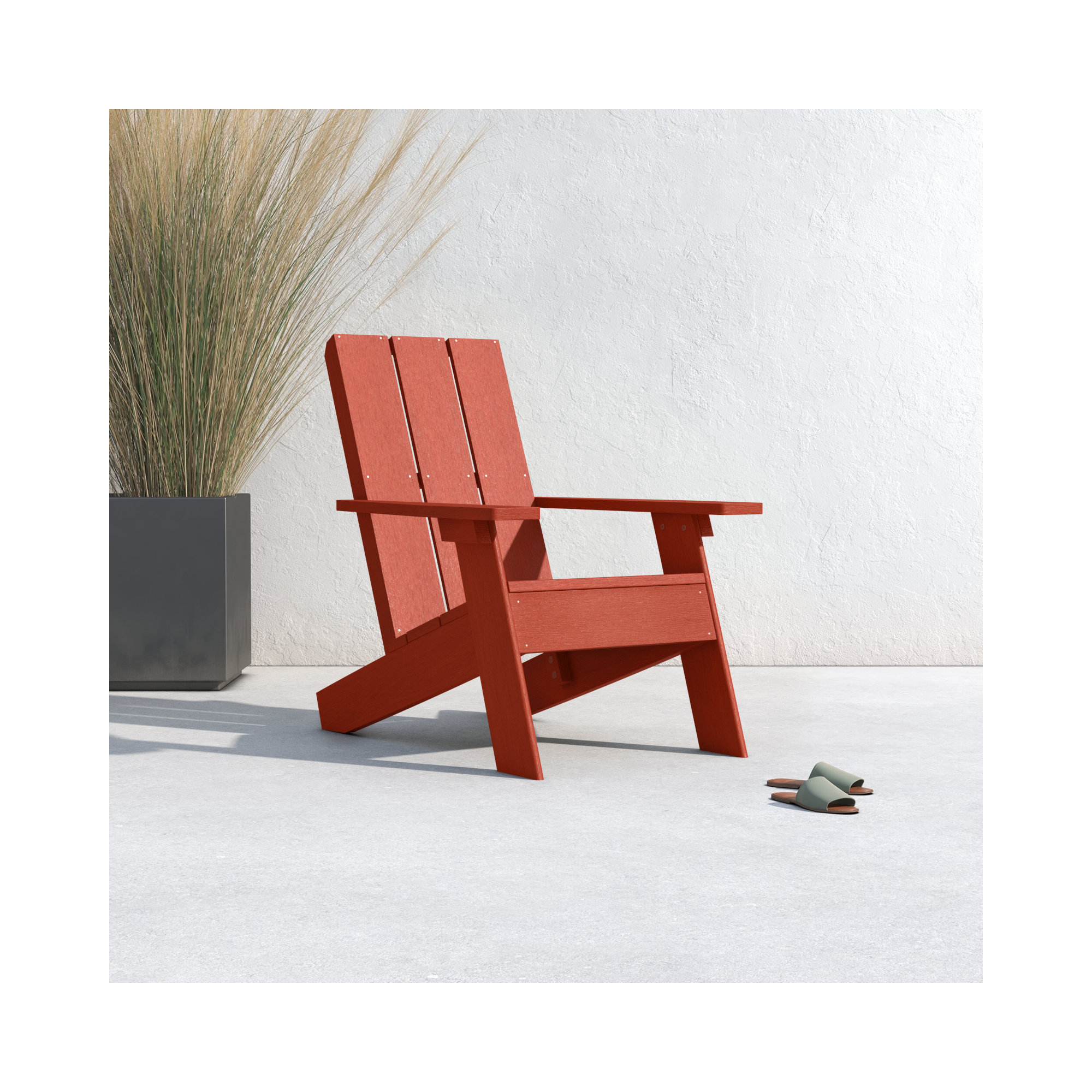 Byrnes Outdoor Adirondack Chair, Rustic Red