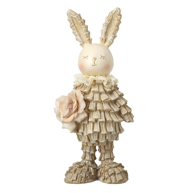 Standing Rabbit With Pink Flower