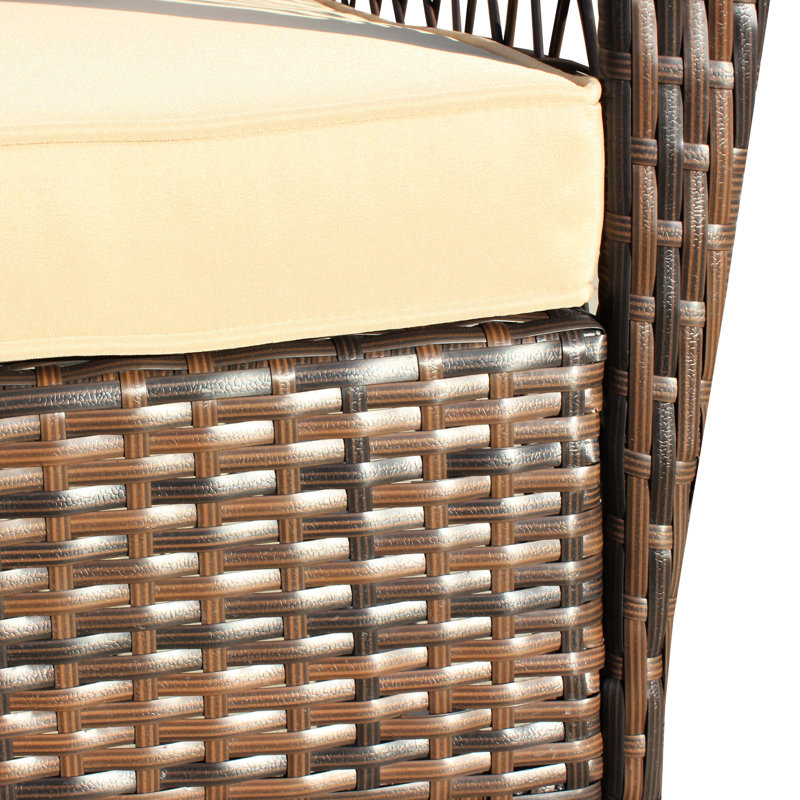Chaise berçante pour l'extérieur, coussin de siège, fabrication en acier, cour de jardin, conception peu accentuée brune, modèle de modèle de coin salon spacieux, modèle de structure de sous-sol