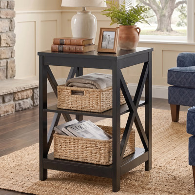 23.6'' Tall End Table With Open Storage Shelves, 23.6'' H X 15.8'' W X 15.8'' D