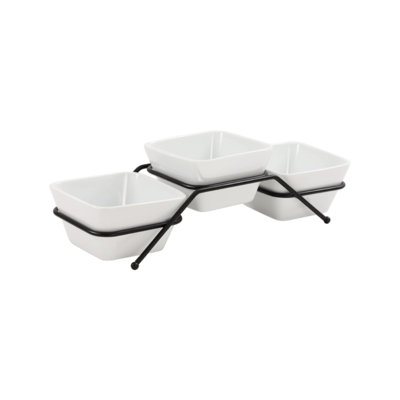 PORCELAIN CHIP AND DIP SERVING BOWLS