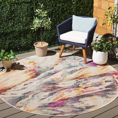 Tapis d'intérieur / extérieur à motif abstrait Zarella Performance
