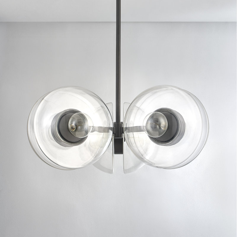 KERT 6 LIGHT CHANDELIER, Black Brass, 18" H x 38.75" W x 38.75" D