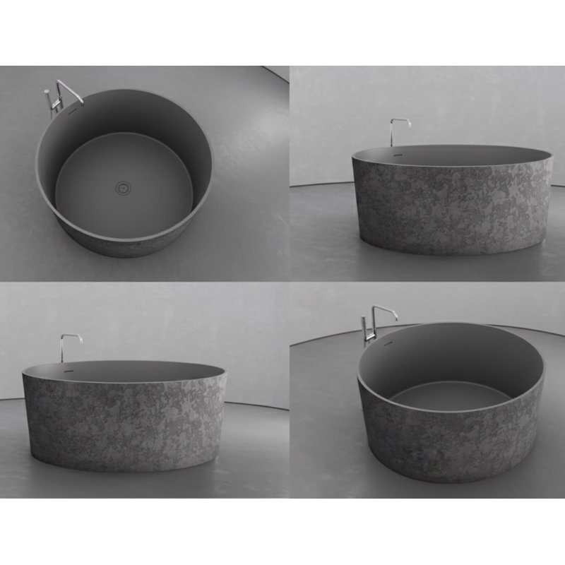 Baignoire autoportante 58,9 po, Gris