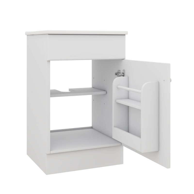 Meuble-lavabo élégant de 20 pouces avec meuble-lavabo avec support de porte et tablette réglable, Blanc