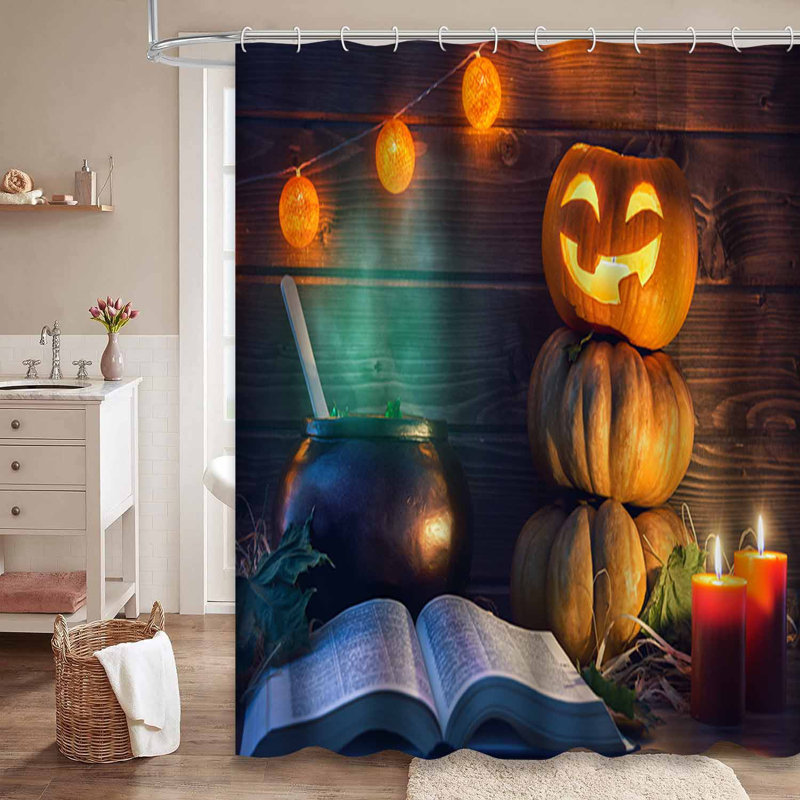 Rideau de douche Happy Halloween, 72" L x 84" W