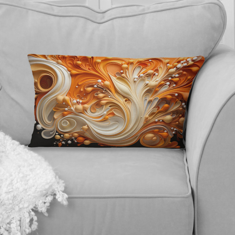 Coussin décoratif abstrait à motif de café - formes abstraites imprimées