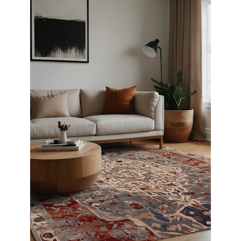 Machine Washable Brown Area Rug, Square 4'