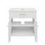 Meuble-lavabo élégant avec lavabo, système de rangement double et portes à fermeture douce pour une organisation et une élégance améliorées-583180841