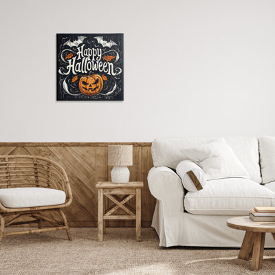 Joyeux Halloween avec détails ornés, toile par Creative Studio