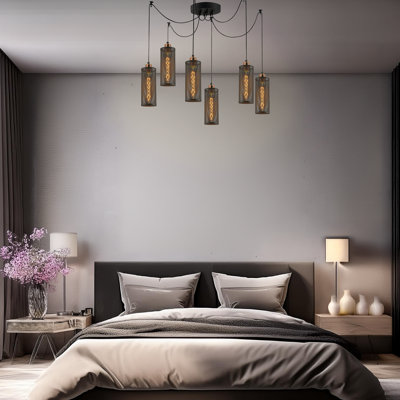 Lustre en métal à hauteur réglable 6 lumières