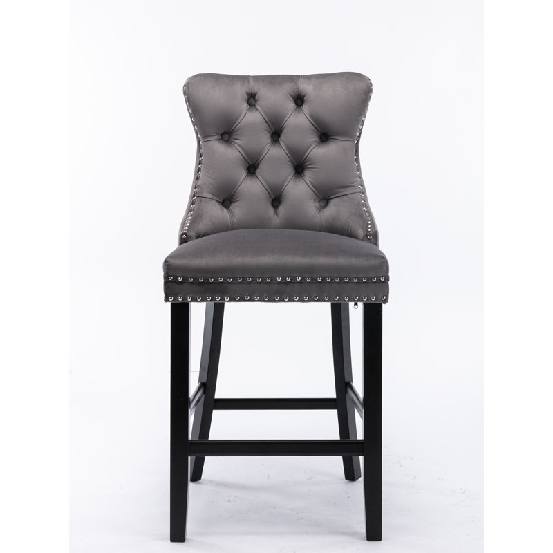 Upholstered Counter Stool, Grey