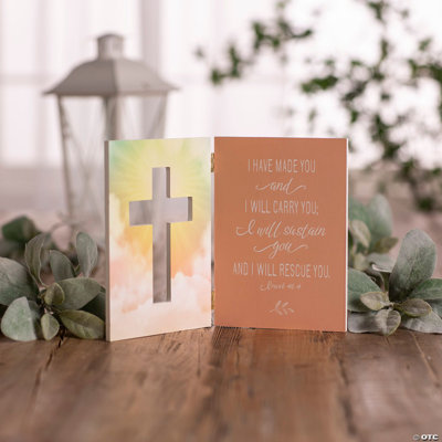 Décoration de table pliante en croix avec verset de la Bible