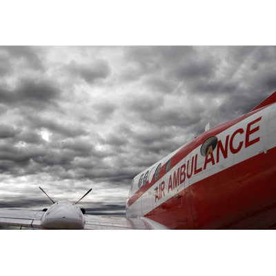 Air Ambulance Airplane 1 Piece Wrapped Canvas Wall Art