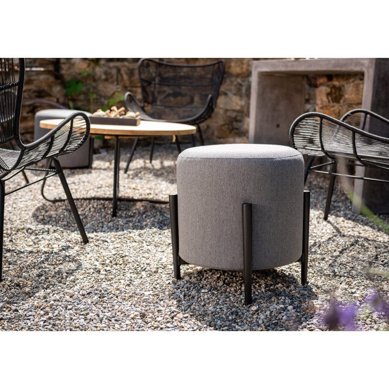 Pouf Outdoor Ottoman, Canvas Navy Sunbrella® Canvas