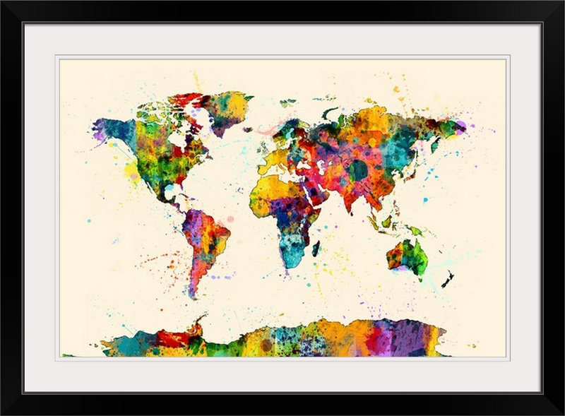 Francy " Map Of The World Map Watercolor " by Michael Tompsett Ebern Designs