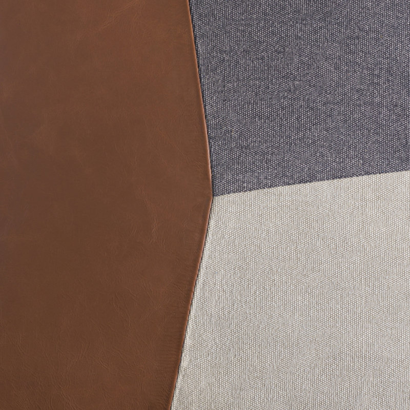 Coussin décoratif carré Tawny Patchwork brun foncé / taupe / gris anthracite, Polyester / Bourre en polyester