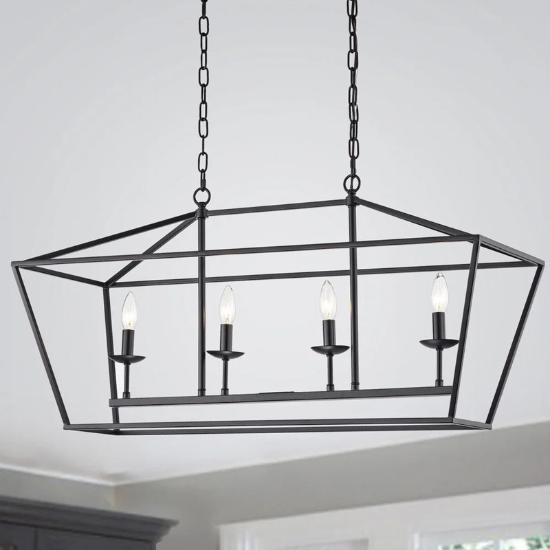 Luminaire suspendu géométrique à 4 lumières