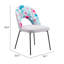Chaise de salle à manger Farolt avec imprimé multicolore et gris