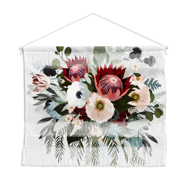 Suspension murale tropiques fleur protea Susanne Kasielke, H 32 po x l 47 po x P 0,125 po