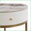 Sintered Stone Coffee Table for Living Room Bedroom, Easy-Clean High-Gloss Marble Texture, Sturdy &amp; Quick Assembly