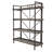 Metal 4 Shelves Storage Brown Shelving Unit