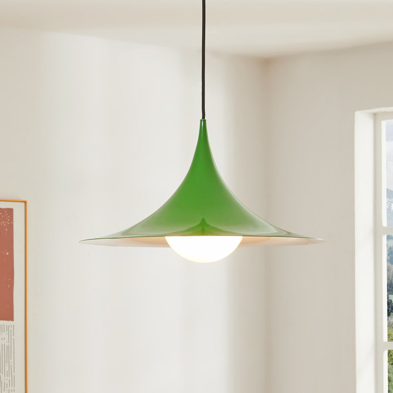 Niurka 17.7" W 1-Light Steel Pendant , Green