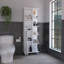 Armoire de rangement en lin haute de 63 pouces avec sept tablettes ouvertes