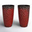23.75"H Set Of 2 Oversized Eco-Friendly PP And Stone Honeycomb Textured Green Tall Plastic Planter-1826970742