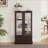 Curio Display Cabinet, Vintage Retro Lighted with Adjustable Glass Shelves, 2 Doors, 1 Drawer, Anti-Tip | Cherry | MDF+Glass