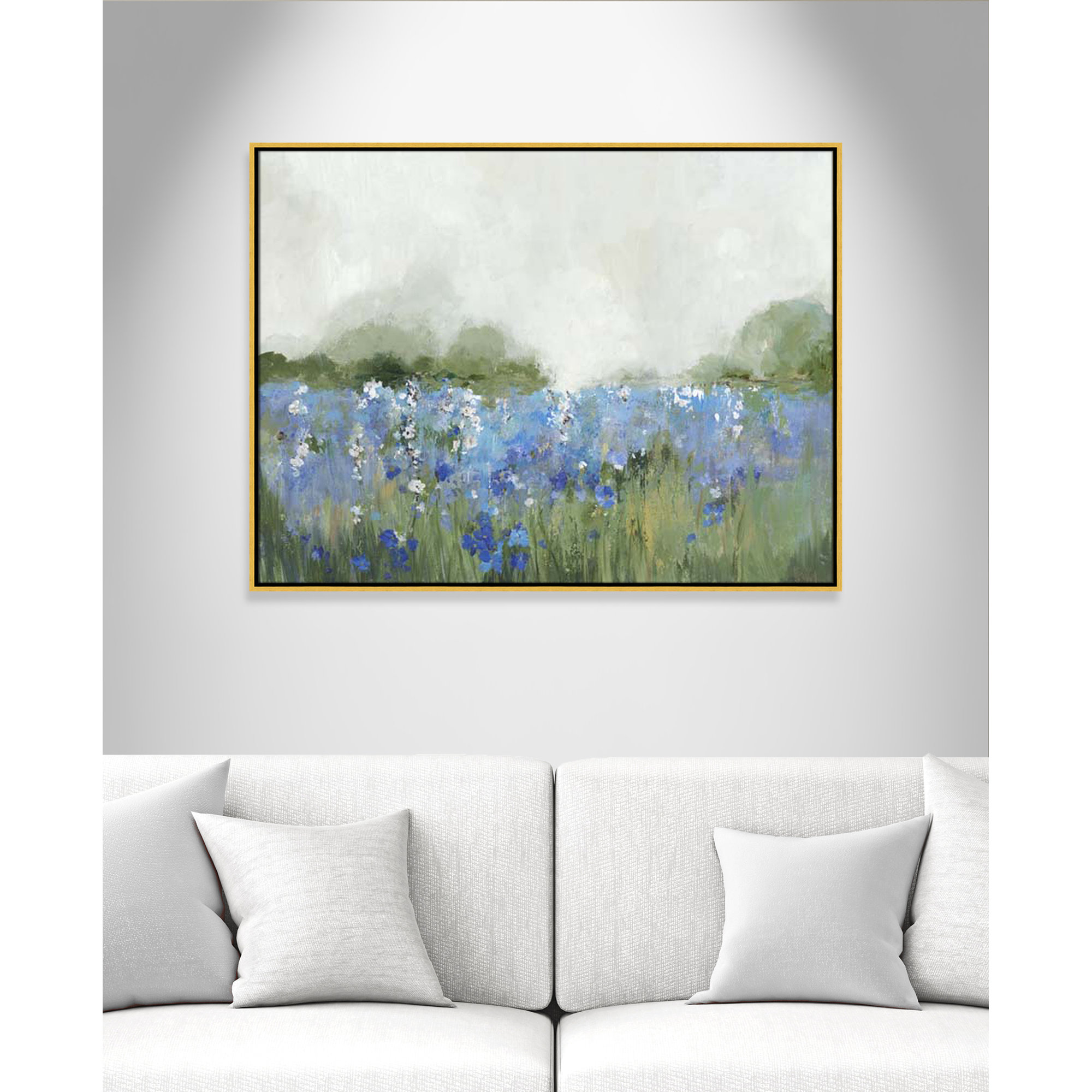 Meadows Bluebells Field by Allison Pearce, Gold Framed, 31.5" H x 41.5" W x 2" D