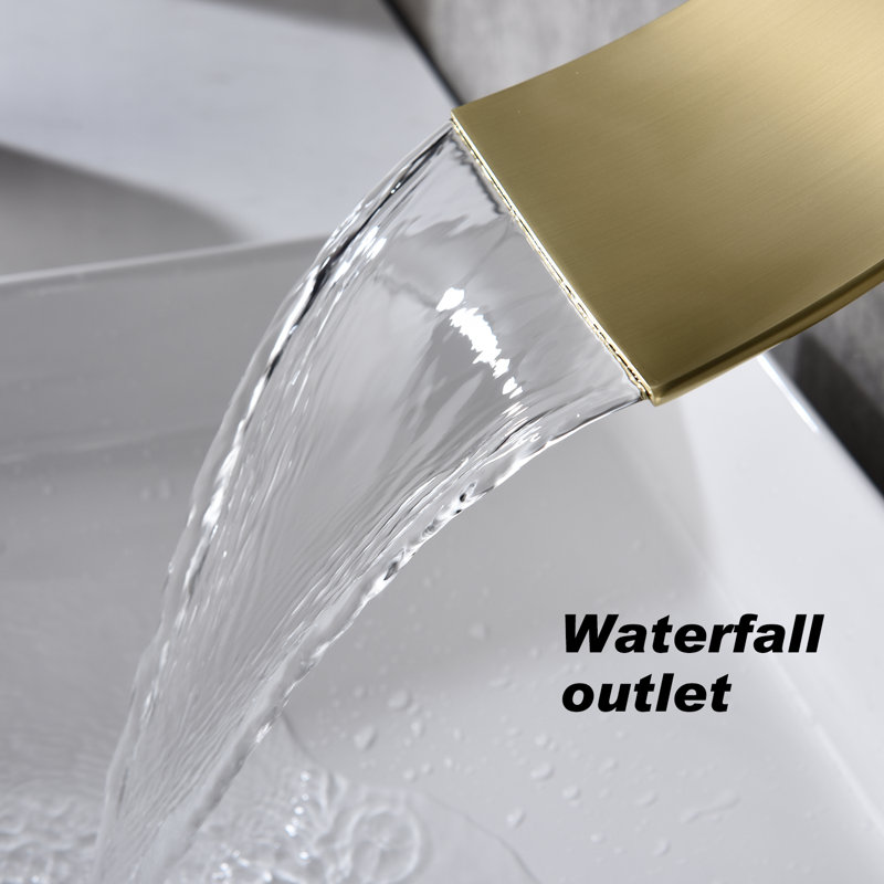 Wall Mounted Bathroom Faucet, Brushed Gold