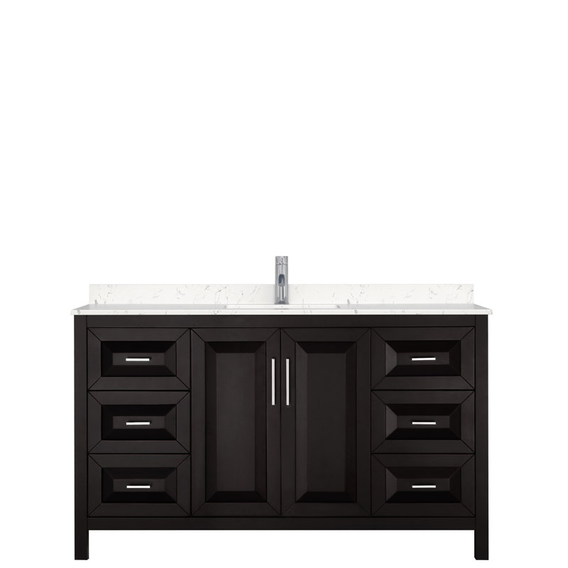 Daria Single Bathroom Vanity Set, Dark Espresso, 60", Polished Chrome