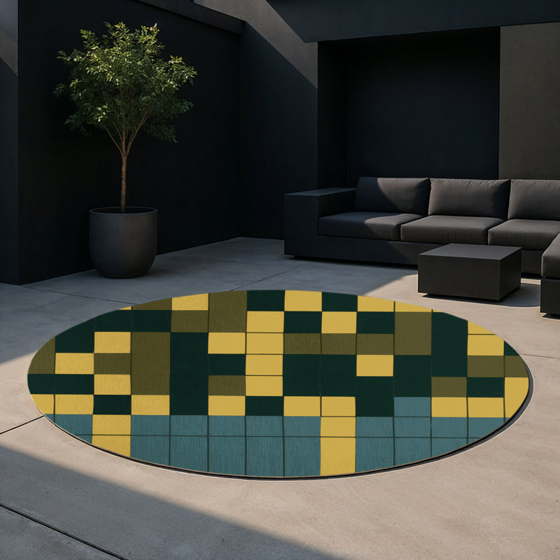 Earthly Bits Indoor And Outdoor Area Rug, Round 5'
