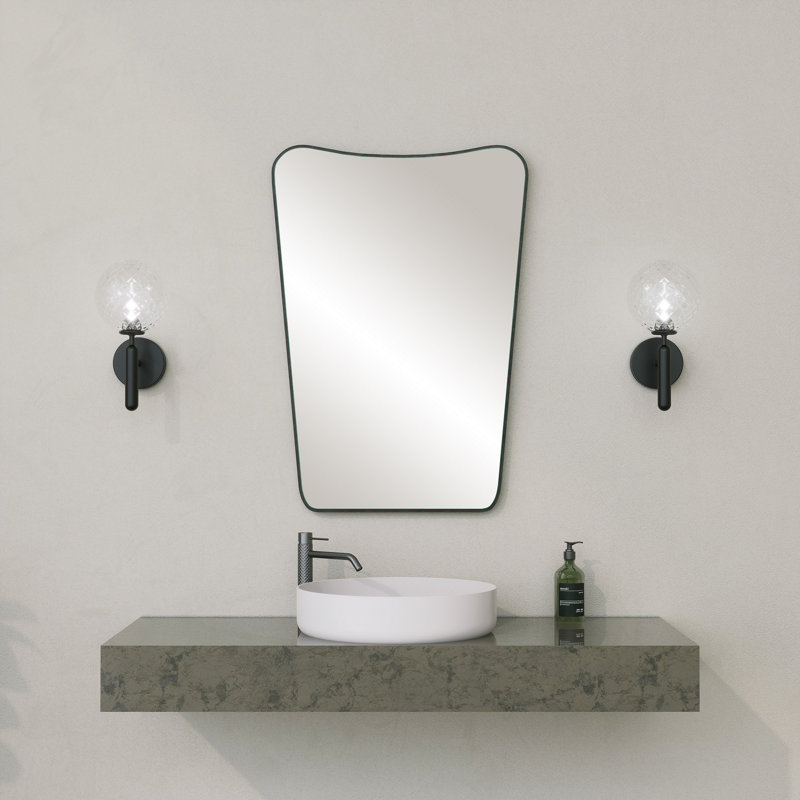 Armoire de salle de bain moderne moderne avec miroir, 19,7 po x 27,6 po | Fabrication 100% bois aggloméré, épaisseur: 0,7 po | Conception élégante de couleur unie, parfaite pour le rangement peu encombrant et la décoration contemporaine