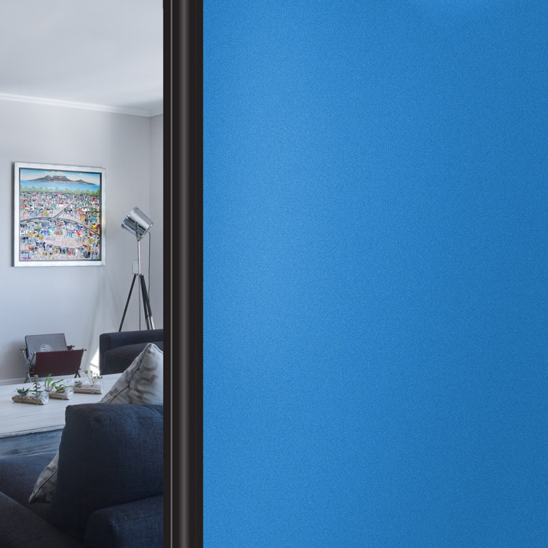 Adhésif décoratif pour fenêtre, bleu, 35.4" x 97.5"