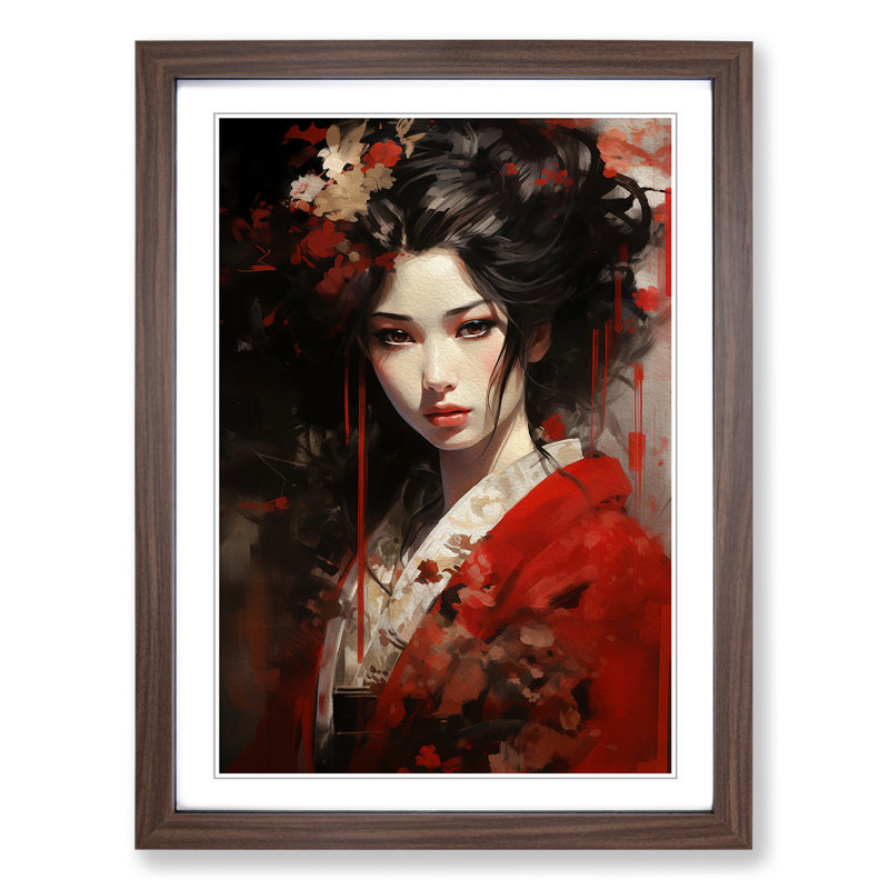 Single Picture Frame Print on Wood, 34cm H x 25cm W, Walnut Framed