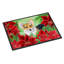 Tapis de porte pour l’extérieur antidérapant pembroke corgi poinsettas-38379393