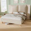 Upholstered Platform Bed Frame with Tall Wingback Headboard, Corduroy Modern Design,No Box Spring Needed, Easy Assembly-1638776254-1638776384
