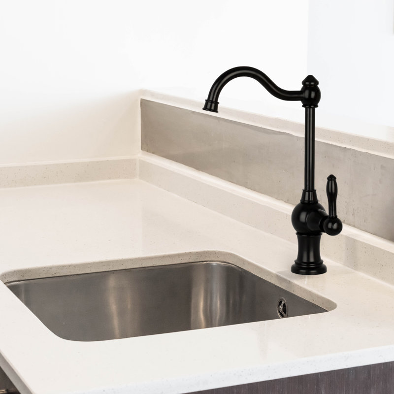 Robinet filtre à eau avec poignée simple pour eau froide, Noir mat